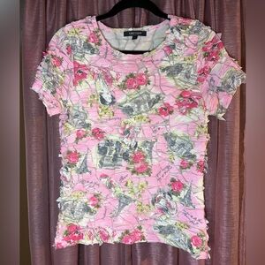 Y2K Karen Kane Graphic Semi-Sheer T-Shirt